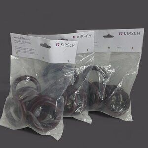 Kirsch Wood Trends Wood Clip Rings 1 5/8" Inner Diameter Mahogany Finish‎ Qty 21